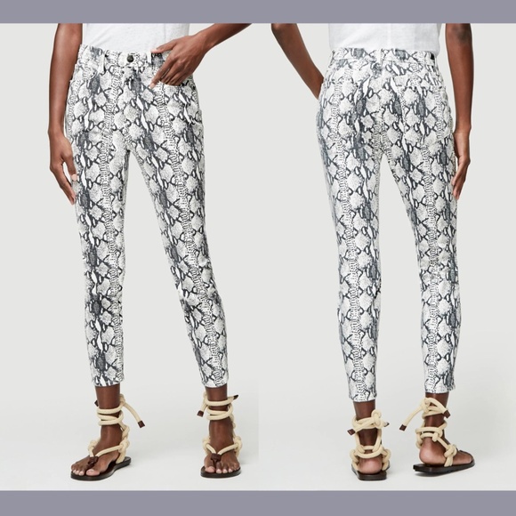 NWT FRAME [ 25 ] Ali Ultra High‎ Rise Python Cigarette Skinny Jeans - Picture 2 of 13